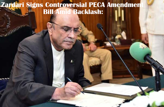 Zardari Signs Controversial PECA Amendment Bill Amid Backlash